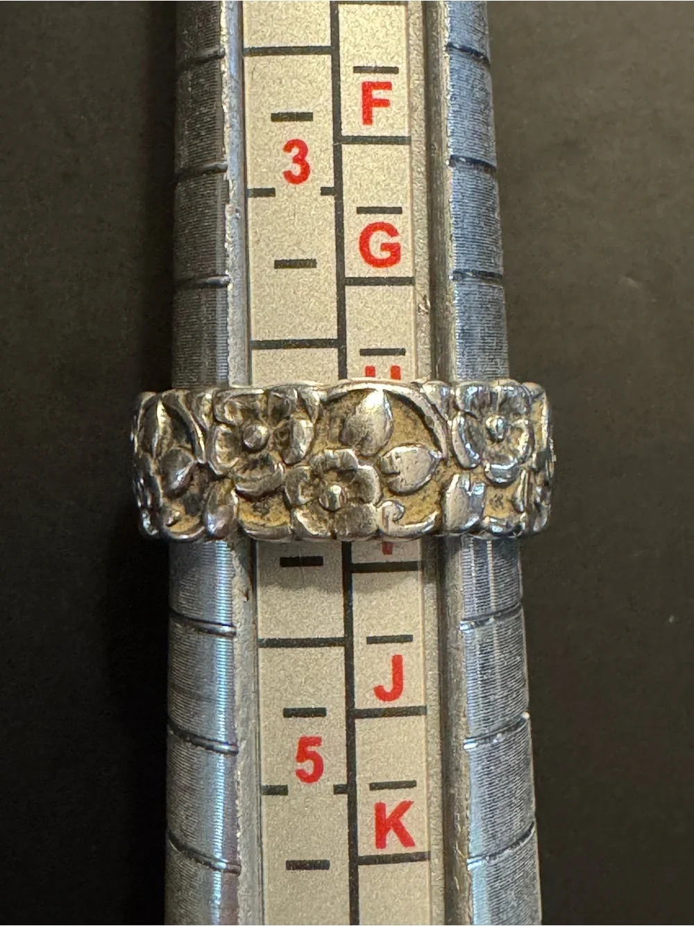 Sterling Silver Floral Band Ring - Silver Floral Design
